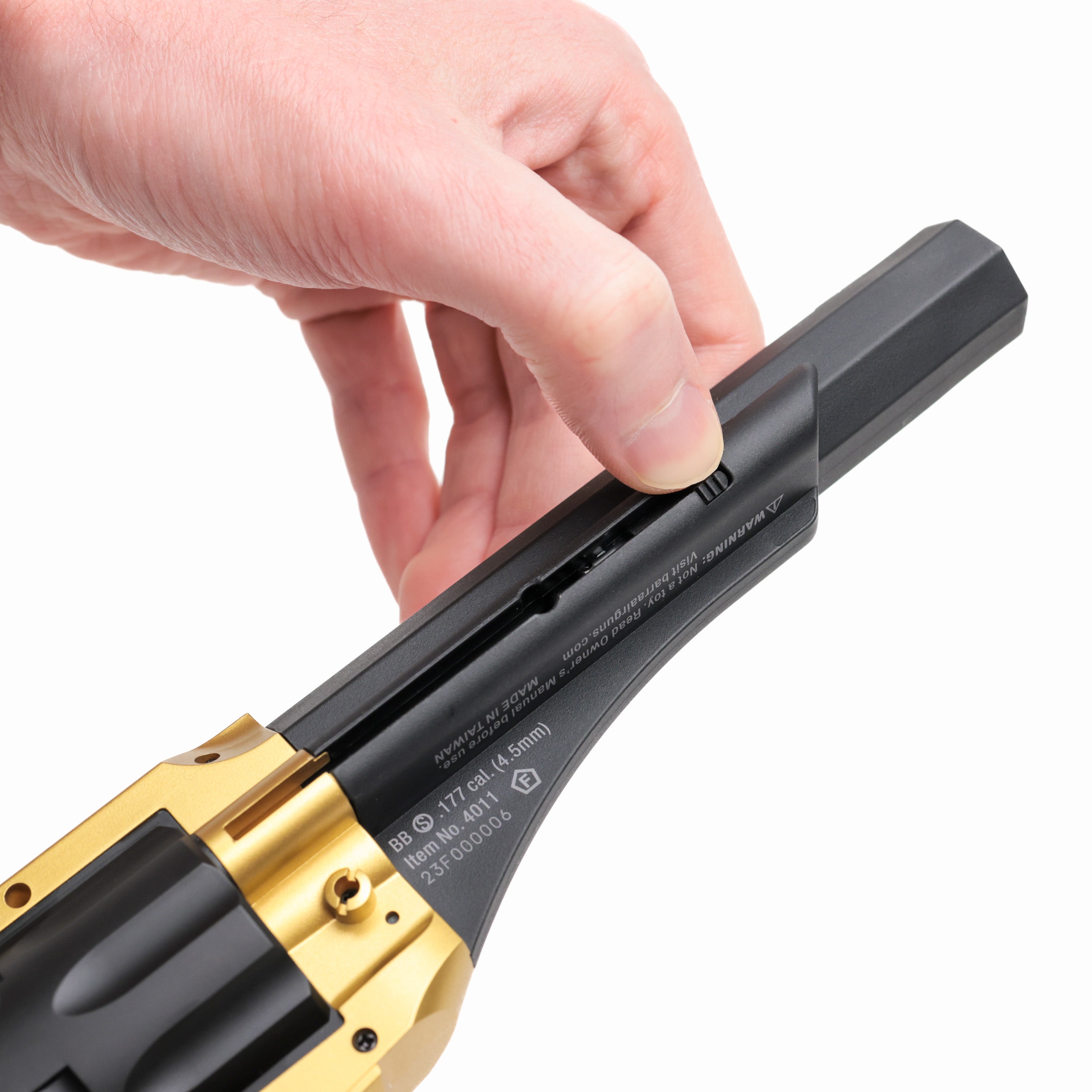 Kit de pistola de CO2 1858 - Negra y dorada